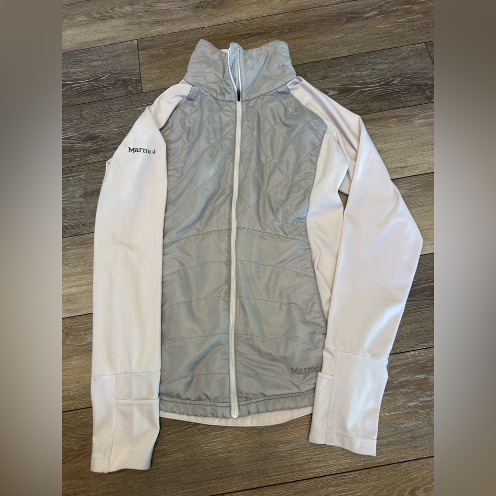 Marmot Light Gray and White Jacket